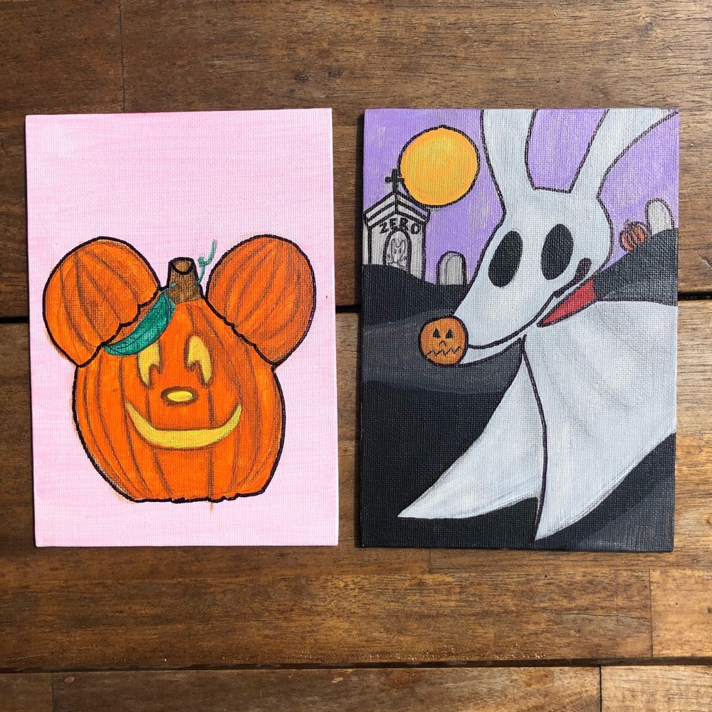 Free w/ bundle Disney Halloween Paintings Handmade